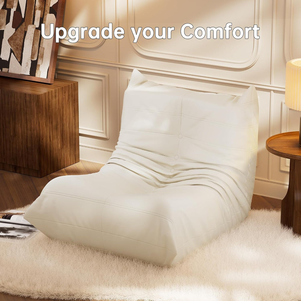 Morden Fort Big Bean Bag Chair for Adults, Faux Leather Bean Bag Sofa, Memory...