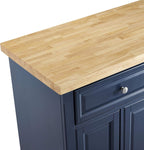 Crosley Furniture Madison Madison Rolling Kitchen Island Cart, Microwave Stand, Coffee Bar, with Shelves and Drawers, Navy