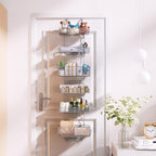 HapiRm Over Door Organizer Storage - Separable Door Organizer Hanging with 6 Metal Large Capacity Baskets for Bathroom Bedroom Kitchen Pantry Closet (Grey)