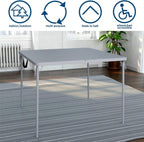 CoscoProducts COSCO XL 38.5" Half Card w/Handle Indoor & Outdoor, Portable, Wheelchair Accessible, Camping, Tailgating, & Crafting Folding Table, Gray, 1-Pack,Grey