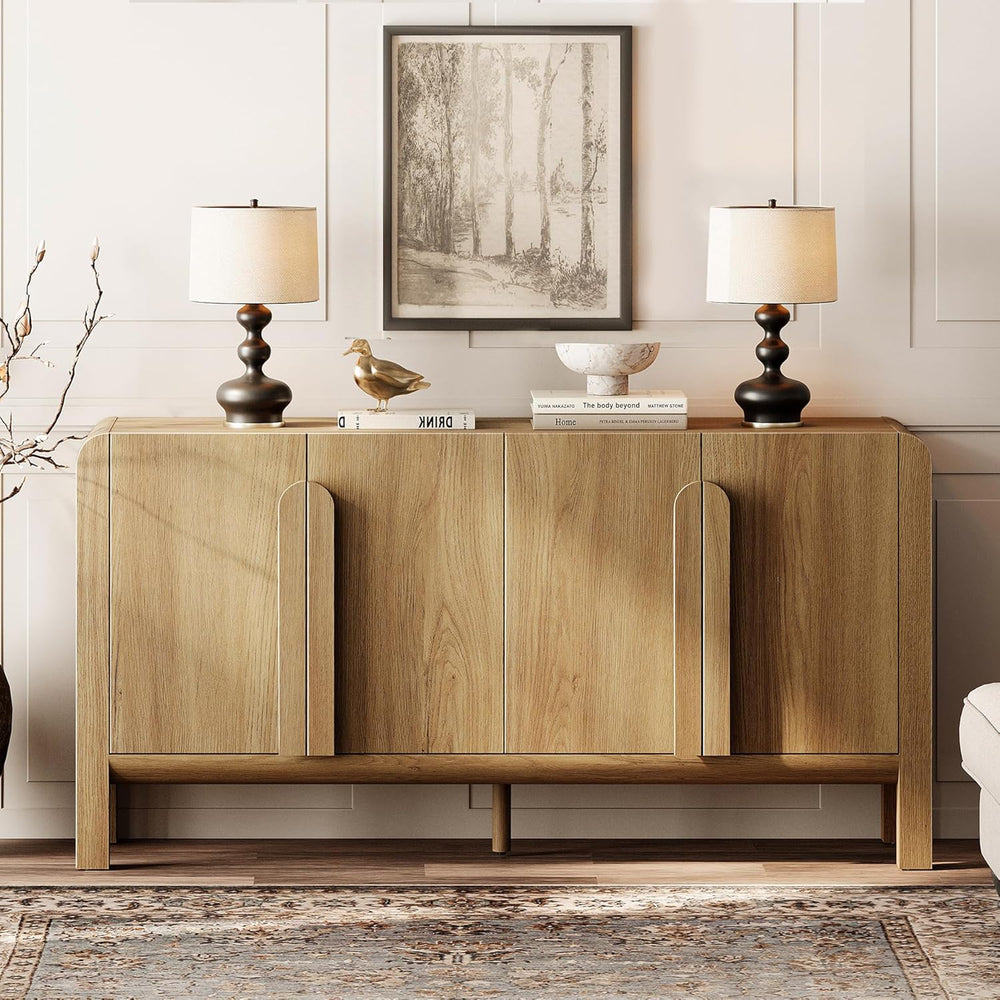 WAMPAT 63" W Large Buffet Sideboard Cabinet with Storages, Modern Buffet...