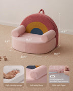 Blissful Diary Kids Chair, Soft Kids Armchair, Comfortable Kids Couch Sofa for Reading Planying, Kids Furniture for Boys and Girls Gift, Blush Pink Rainbow