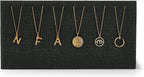 Leather Necklace Display Stand with Hooks for Jewelry Storage Display (Black)