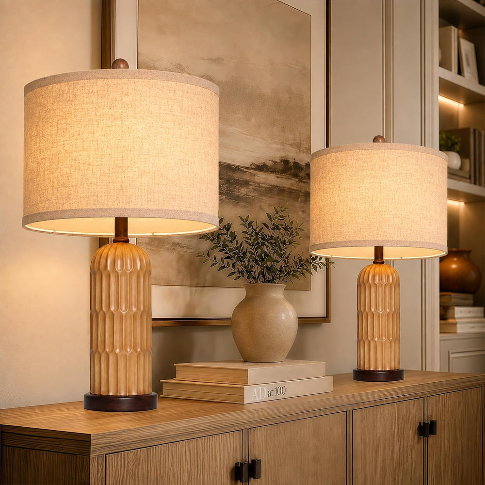 Table Lamps for Living Room Set of 2 Night Stand Bedside Lamps for Bed Room M...