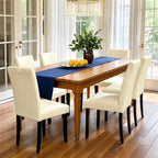 CHUN YI Dining Chairs Set of 6, Faux Leather Dining Room Chairs, Upholstered Parsons Chairs for Dining Room Kitchen Side Chair with Sturdy Wood Legs, Cream (Only Chairs)
