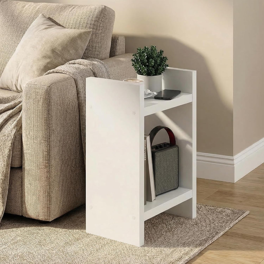 Furinno Viola Side Table, 2-Tier Modern End Table with Open Shelf, 1.2-Inch E...