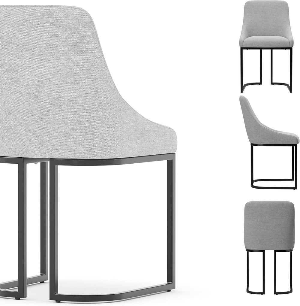 COLAMY Kitchen Dining Chairs Set of 4, Fabric Upholestered Chairs with Backre...