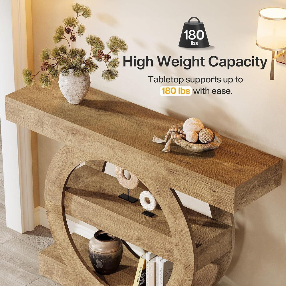 Tribesigns 41-Inch Entryway Table with Storage, 3-Tier Farmhouse Console Tabl...
