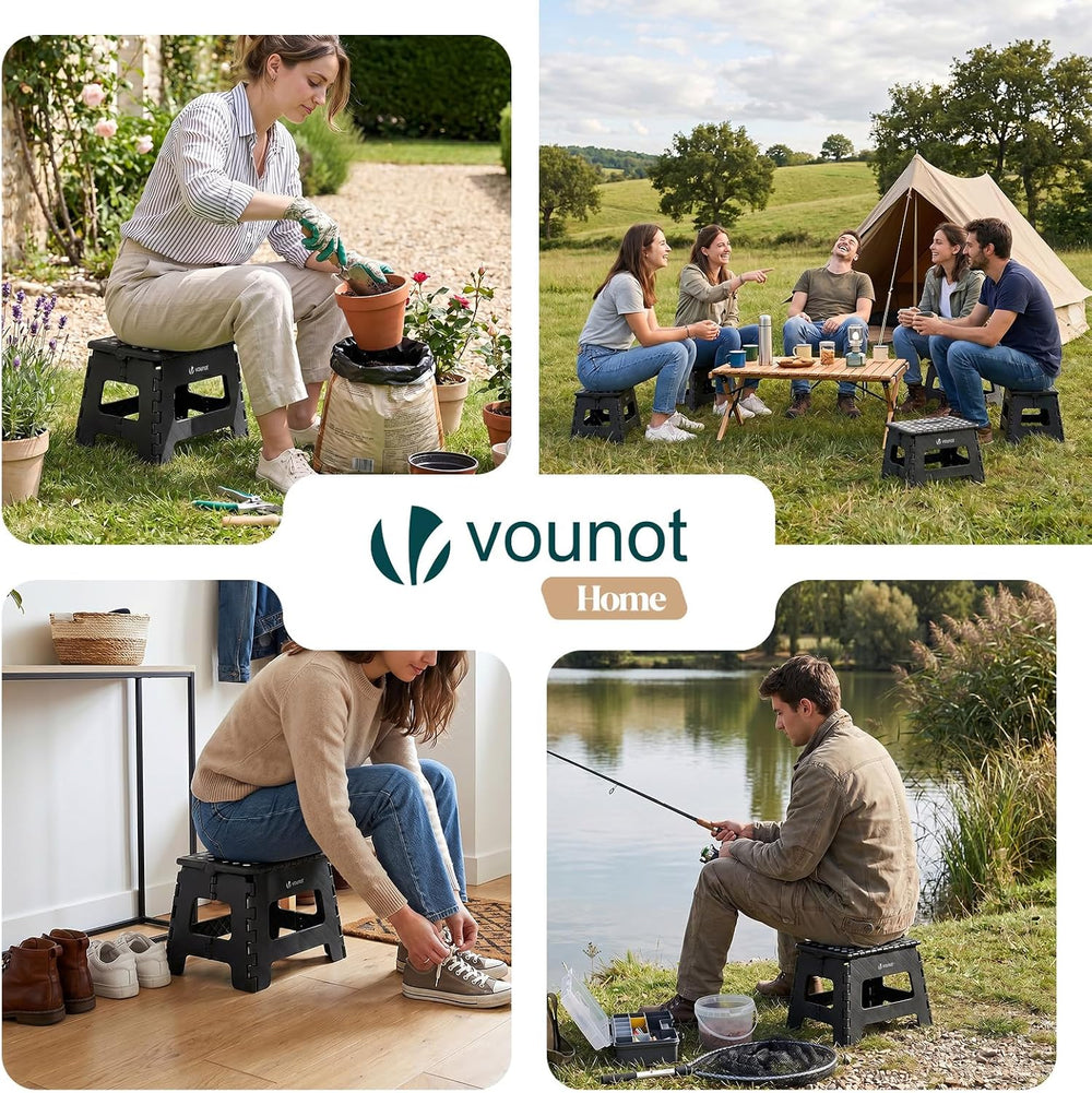 VOUNOT® Folding Step Stool, Portable Stepping Stool with Carrying Handle, Ant...