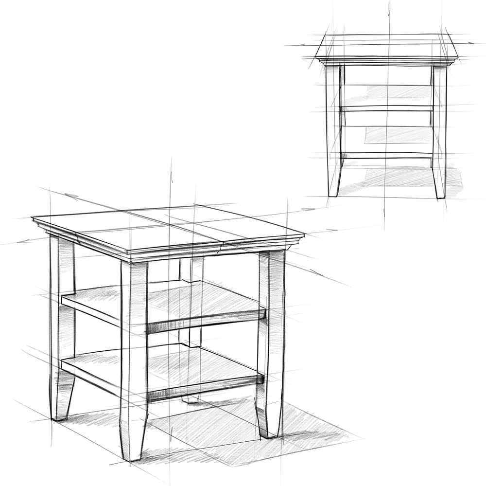 SIMPLIHOME Acadian Solid Wood 19 inch Wide Transitional-Style Side Tables in ...