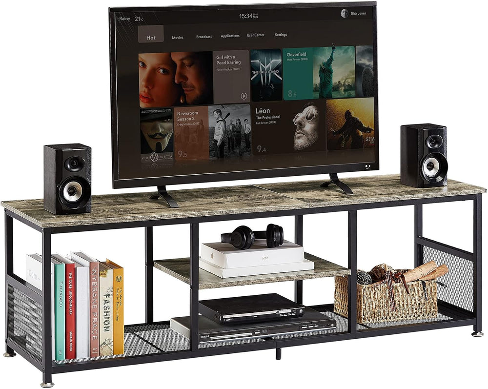 VECELO Industrial TV Stand for Televisions up to 65 Inch, 55" Entertainm...