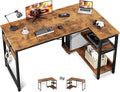 Casaottima L Shaped Computer Desk, 48 Inch Small Corner Desk with Storage Shelves & PC Stand, Reversible Gaming Desk for Bedroom, Modern Writing Study Table for Home Office, Vintage