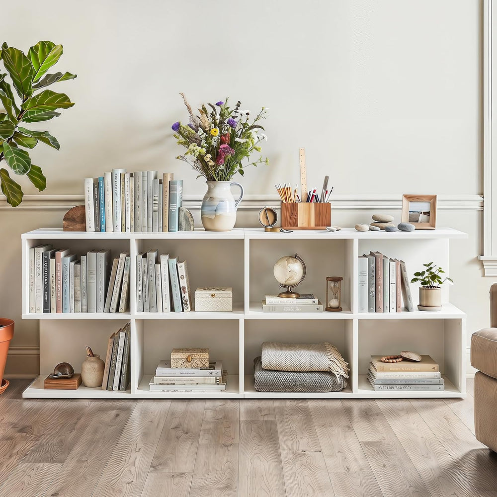 Giantex 4-Cube Book Shelf, 17'' Modern S-Shaped Couch End Sofa Side T...