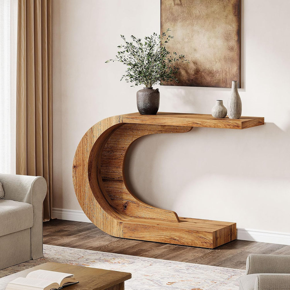 Tribesigns 43.3" Mid-Century Modern Console Table for Entryway, Wood C-S...