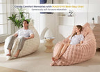 MAXYOYO Giant Bean Bag Chair with Pillow, 3 in 1 Convertible Bean Bag Chair for Adults with Removable Cover, Floor Cushion Stuffed Floor Lounger for Living Room Bedroom, Bubble Pink
