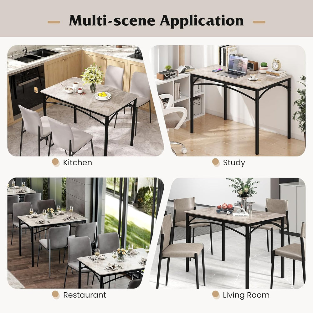 GOFLAME 43” Sintered Stone Dining Table for 4, Rectangular Kitchen Table with...