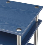 Convenience Concepts Designs2Go No Tools Desk Home Office Desk with Shelves, Corner Shelf Vanity Desk Computer Desk Nail Table for Nail Tech - 47.25" L x 15.75" W x 30" H, Cobalt Blue