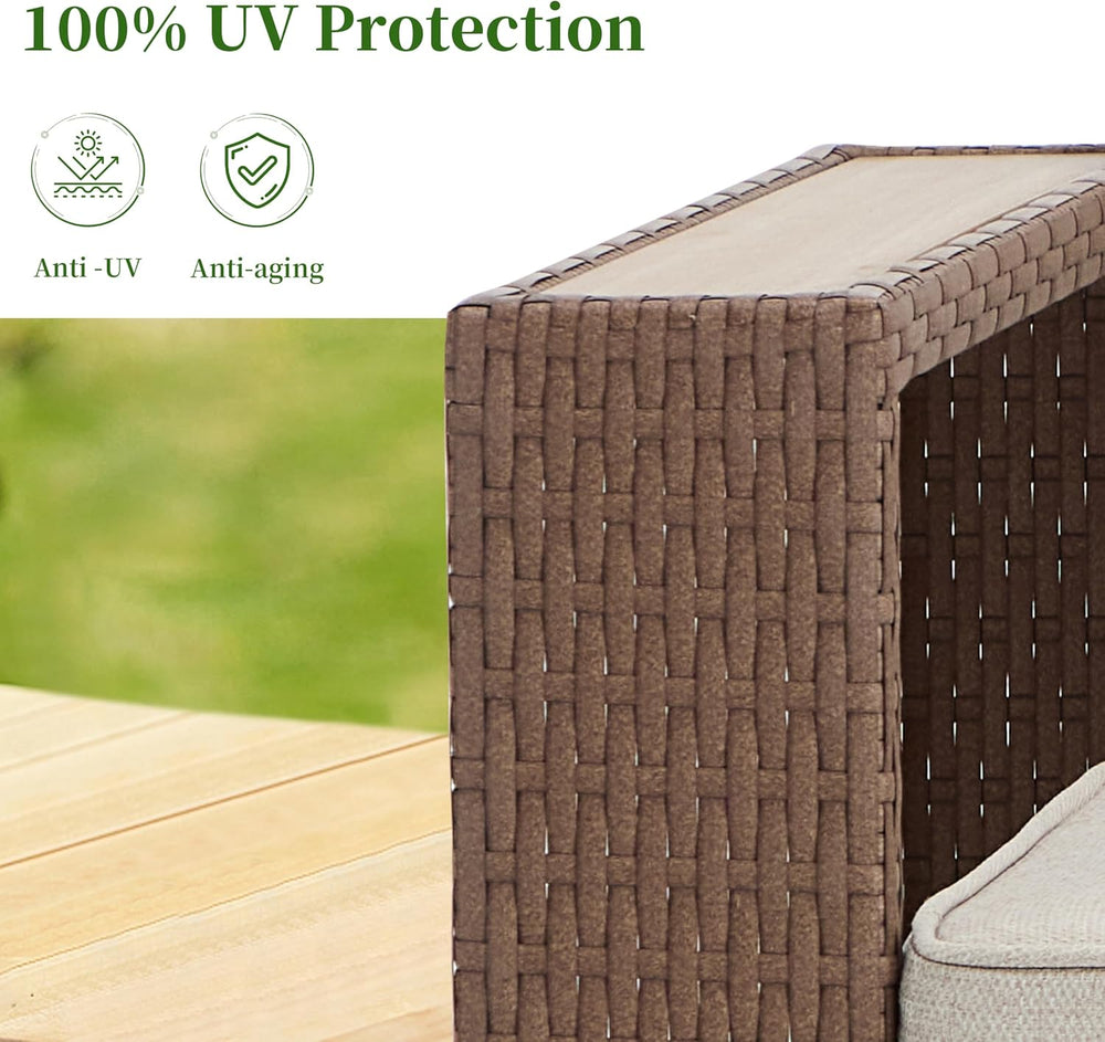 Bonzy Home Wicker Patio Chair, 360° Swivel Rattan Outdoor Patio Chairs with E...