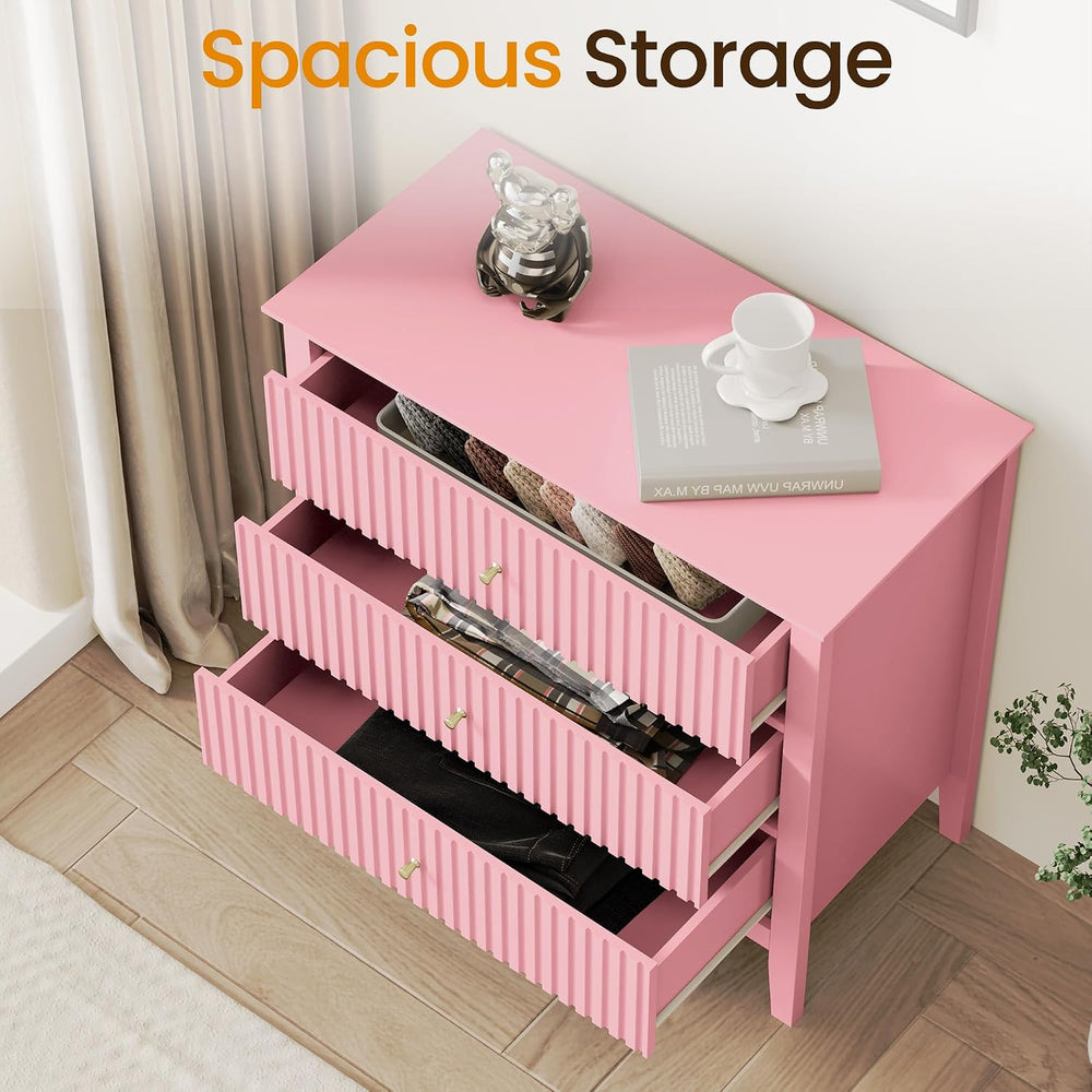 RoyalCraft 32" Large Nightstand Set of 2, Fluted Painted Bedside Table w...