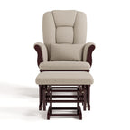 Storkcraft Tuscany Glider & Ottoman and Lumbar Pillow, Espresso/Taupe Swirl | GREENGUARD Gold Certified, Bonus Lumbar Cushion Included, Solid Wood Base, Smooth Motion, Award-Winning Nursery Rocking Chair