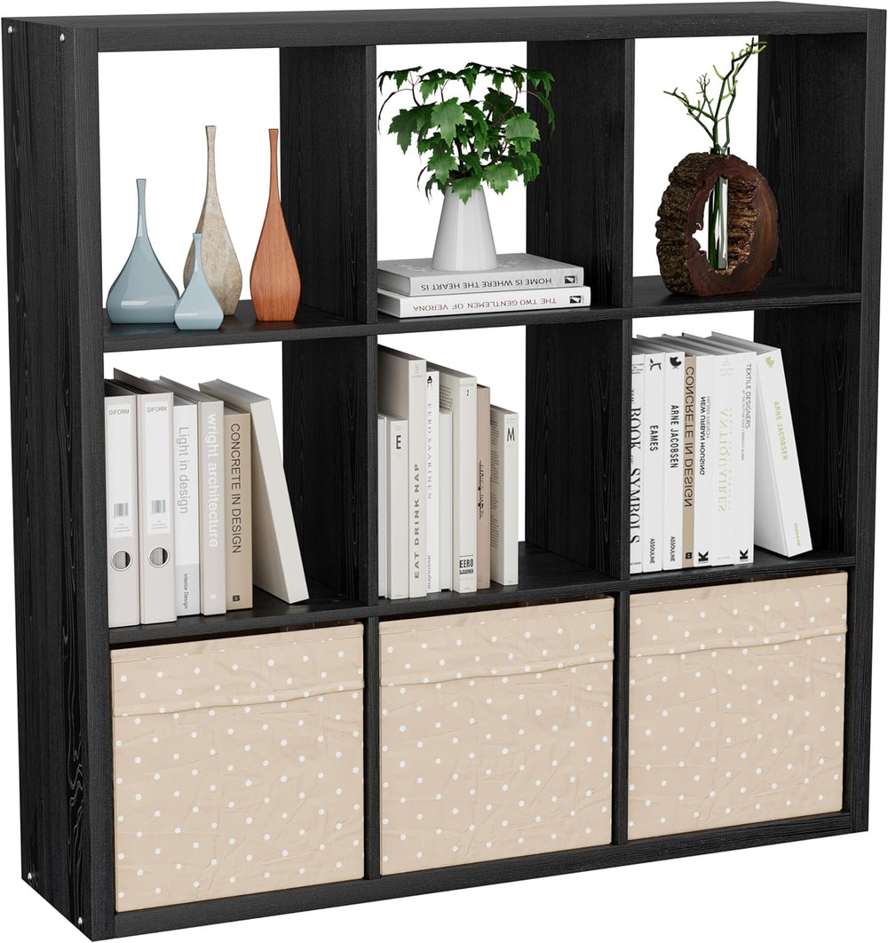 Cube Storage Organizer Bookcase, Decorative 11 inch Open Back Cubical Shelf w...