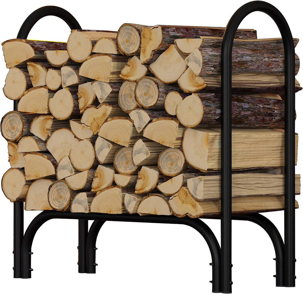 Fire Beauty Firewood Rack Log Holder,Log Storage Holder,Storage Rack,Firewood Stacker for Fireplace Indoor Outdoor(Middle)
