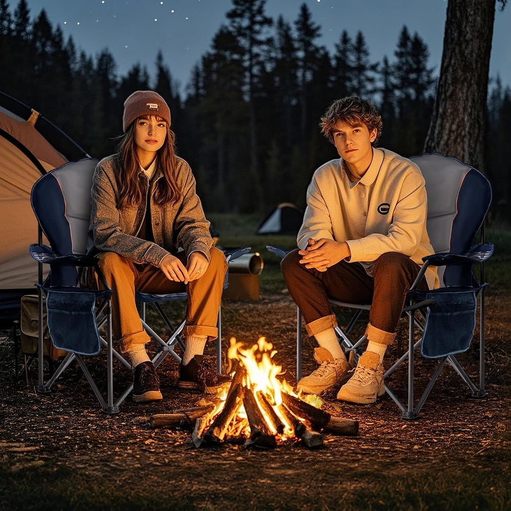 Oversized Camping Chair Heavy Duty- Portable Folding Chair, Cup Holder & ...