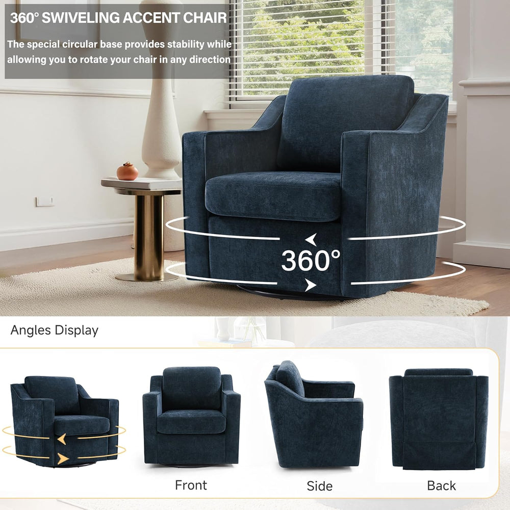 Swivel Accent Chairs Set of 2, Chenille Upholstered Armchair for Living Room,...