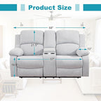 Recliner Sofa Set Couches for Living Room Chair Line Fabric Living Room Furniture Sets, Adjusted Loveseat Reclining Couch Furniture Sofa Set for Theater Seating, Grey White