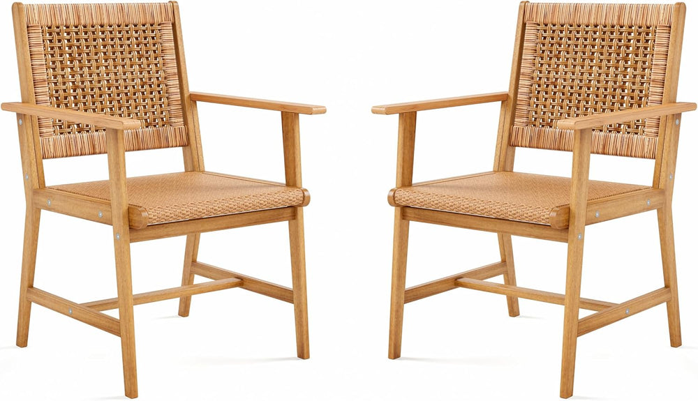 Sophia & William 2-Piece Patio Dining Set, Rattan, Chairs, Dark Brown