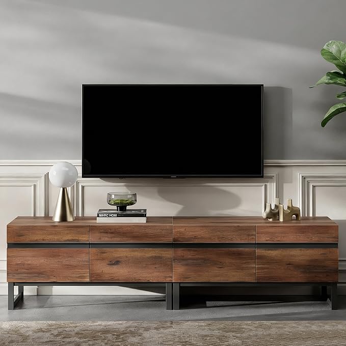 WAMPAT Modern TV Stand for TVs Up to 75 Inch, 2-in-1 Entertainment Center Med...