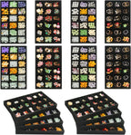 8 Pack Earring Organizer Holder Velvet Jewelry Tray for Drawer Stackable Jewelryy Organizer Divided Display Tray for Earring 144 Grids, Black