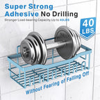 EUDELE 5-Pack Rustproof Stainless Steel Shower Caddy – No Drill Adhesive Bathroom Organizer with Large Capacity, Spacious Shower Shelves for Inside Shower, Kitchen & Home Decor Storage-XL Size