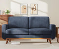 Vesgantti 68" Loveseat Sofa Dark Blue, Comfy Corduroy Couch with Spring Cushion and Solid Wood, Modern Extra Deep Seat for Bedroom, Living Room, Office