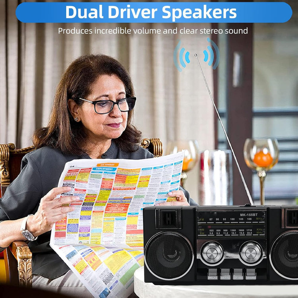 Zunate Full Band Portable Shortwave Radio, AM FM SW LW World Band Radio, Retr...
