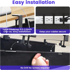 Under Desk Cable Management Tray Storage with Clamp for Wire Management Cord Organizer No Drill 28.3" for Office Home