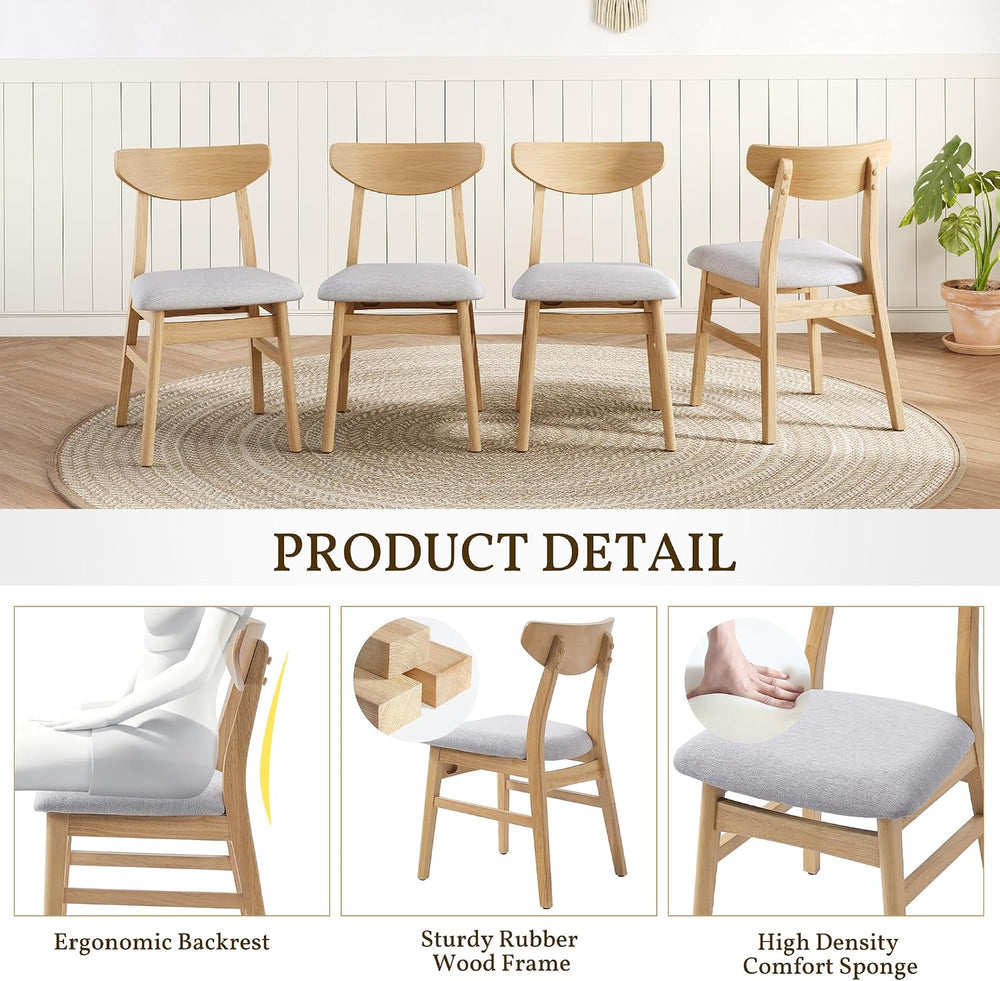 P PURLOVE Modern 3 Piece Table Set, Triangular Table and 2 Curved Wood Chairs...