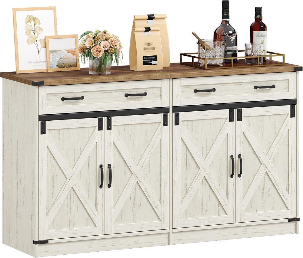 Hzuaneri Kitchen Storage Cabinet, Buffet Cabinet with Storage, Modern Farmhou...