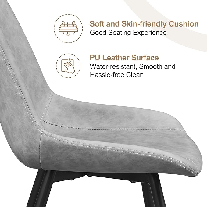 Yaheetech Dining Chairs Set of 2 Modern Upholstered Dining Room Chairs with F...
