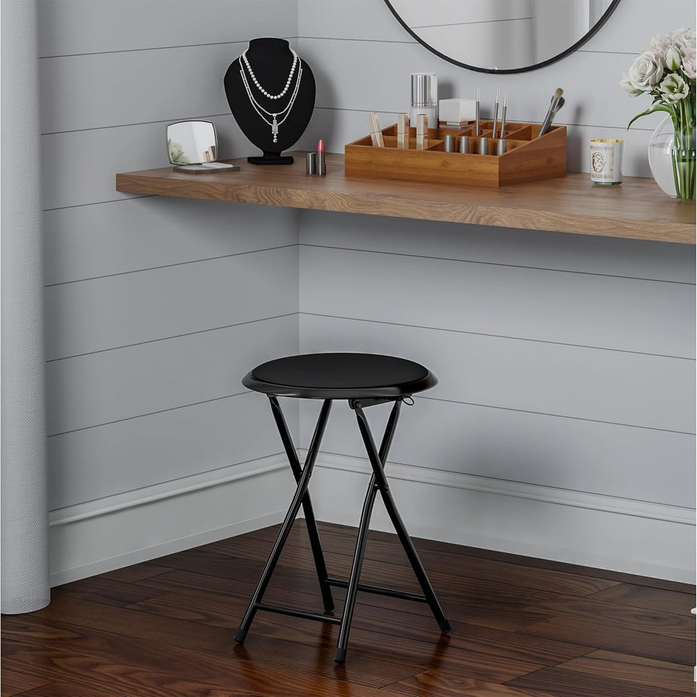 Folding Stool - Portable Backless 18-Inch Stool with 225lb Capacity, Single |...