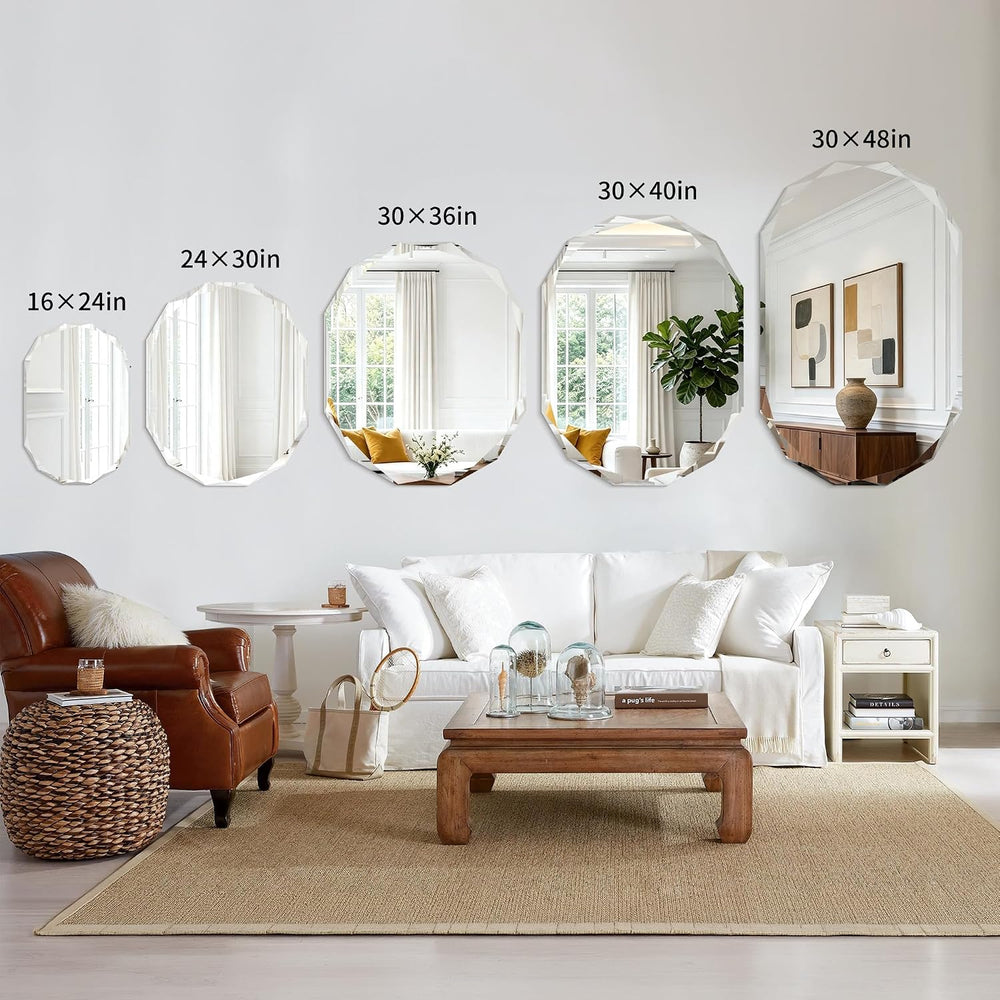 30x36 Inch Beveled Oval Bathroom Mirror
