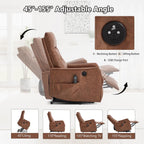 Power Lift Recliner Chair with Vibration Massage and Heat for Petite Elderly, Small Lift Chair with Side Pocket Remote Control, Infinite Position, Faux Leather Brown