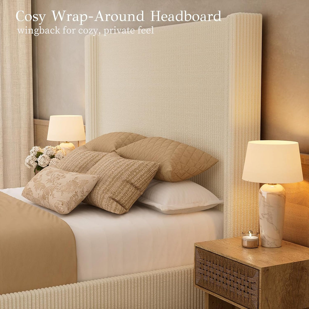 Yechen King Bed Frame with Lift Up Storage, 51.2" Tall Headboard and Uph...