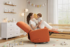 Garvee Nursery Recliner Chair, 360° Swivel Rocking Glider Chair for Adults with Adjustable Backrest & Footrest, Upholstered Armchair for Living Rooms, Bedrooms, Apartments, Orange
