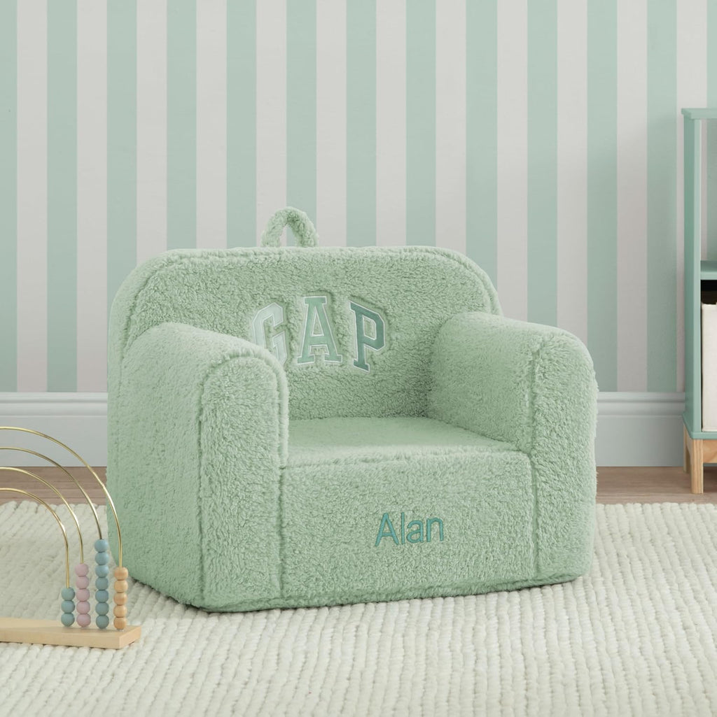 babyGap by Delta Children Personalized Sherpa Chair - Greenguard Gold Certified, Sage