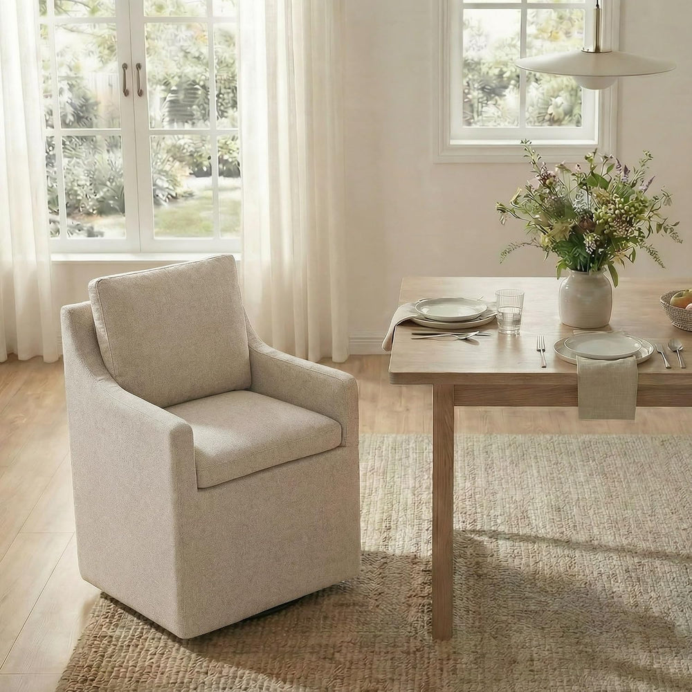 KISLOT Upholstered Dining Chairs Set of 1 with Washable Cover, Khaki | Modern...