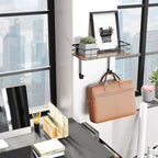 Simple Houseware Wall Mount Ironing Board Holder with Hanger Storage Shelf, Black