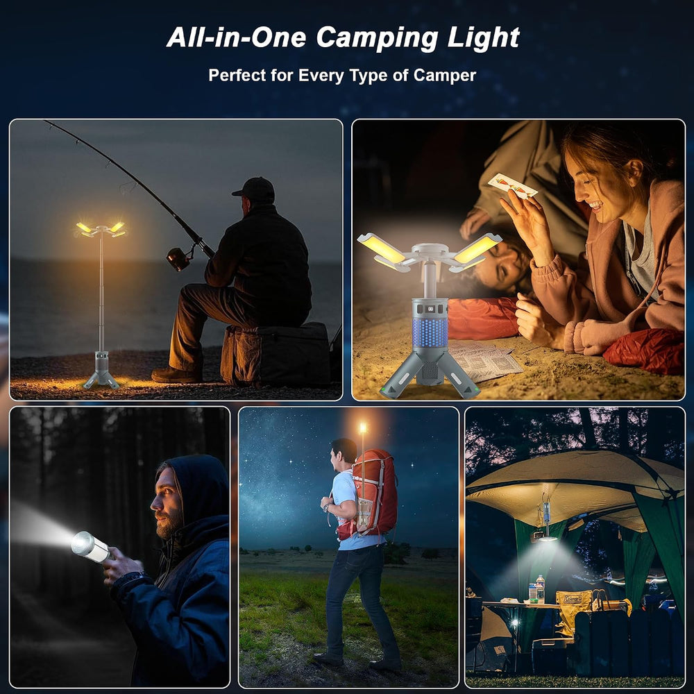 Camping Lights, Rechargeable Telescopic Camping Lights with Stand,12000mAh Ca...