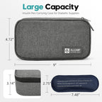 ALLCAMP Insulin Cooler Travel Case TSA Approved, Diabetic Medication Cooler Bag with 4 Ice Packs & Multi-Layer Storage, Portable Medical Cooler with Insulation Liner(Gray)