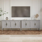 RoyalCraft 59'' Sideboard Buffet Cabinet with Storage, Modern Buffet Cabinet with Adjustable Shelves & Carved Handle, Mid Century Large Credenza Coffee Bar for Dining Room, Living Room (Dove Gray)